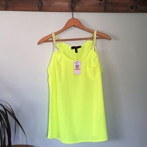 Jessica Simpson Sport neon yellow braided tank top